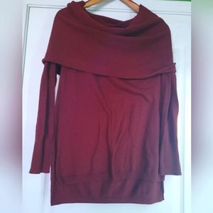 Burgundy Cowl Neck Longsleeve